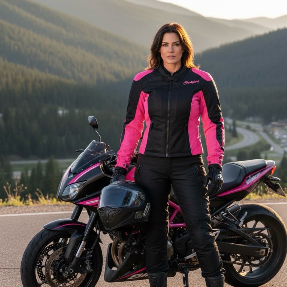 Scorpion Exo Verano Womens Textile Sport Motorcycle Jacket Hot Pink Black Medium